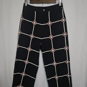 Boho Indie Artisan Embroidered Geometric Jogger Pants‎ XS